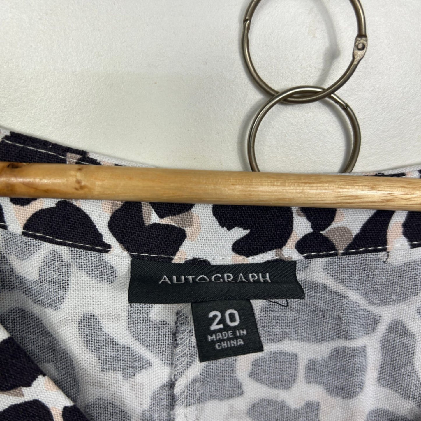 Autograph Maxi Dress Size 20 Animal Print Linen Blend Pockets Long Length