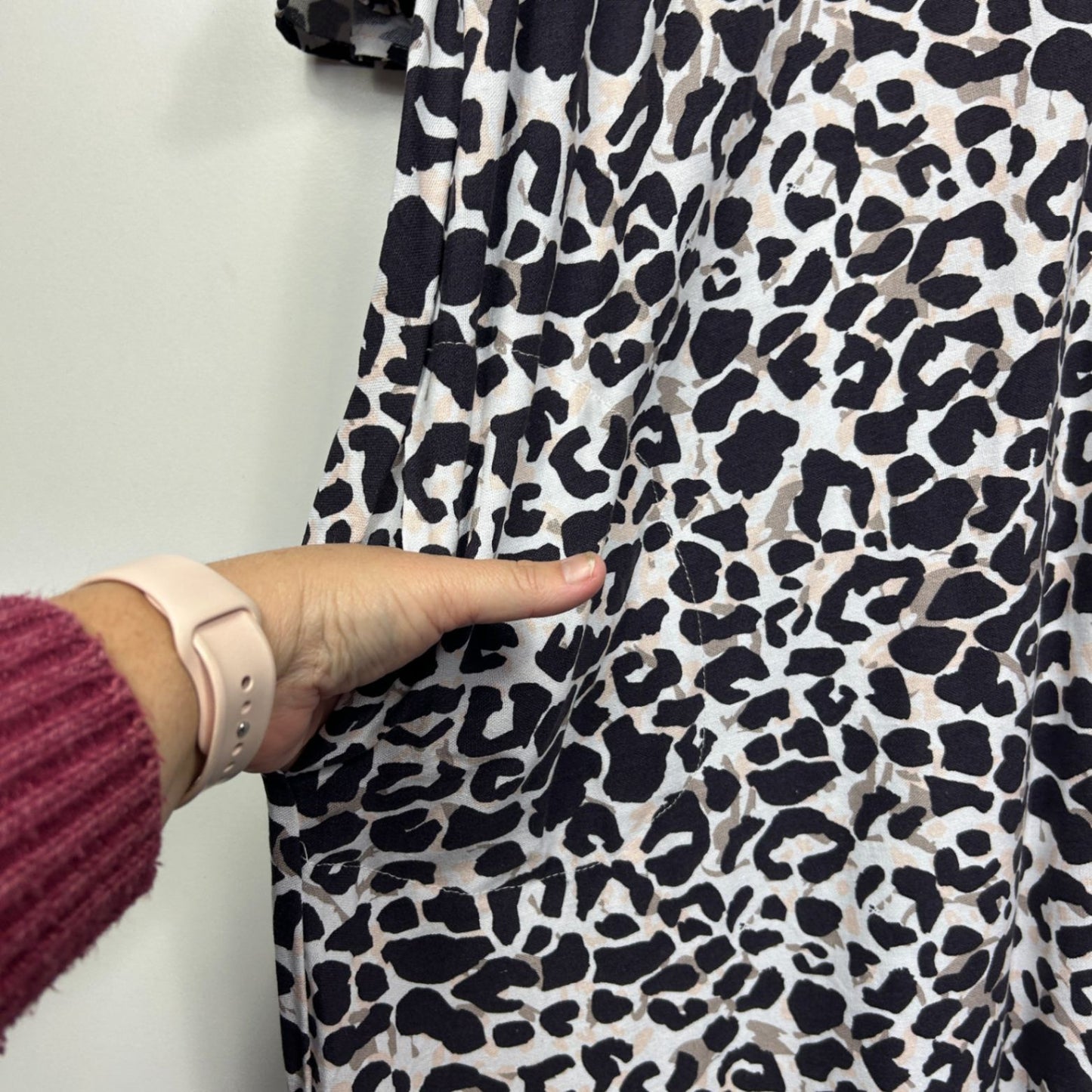 Autograph Maxi Dress Size 20 Animal Print Linen Blend Pockets Long Length