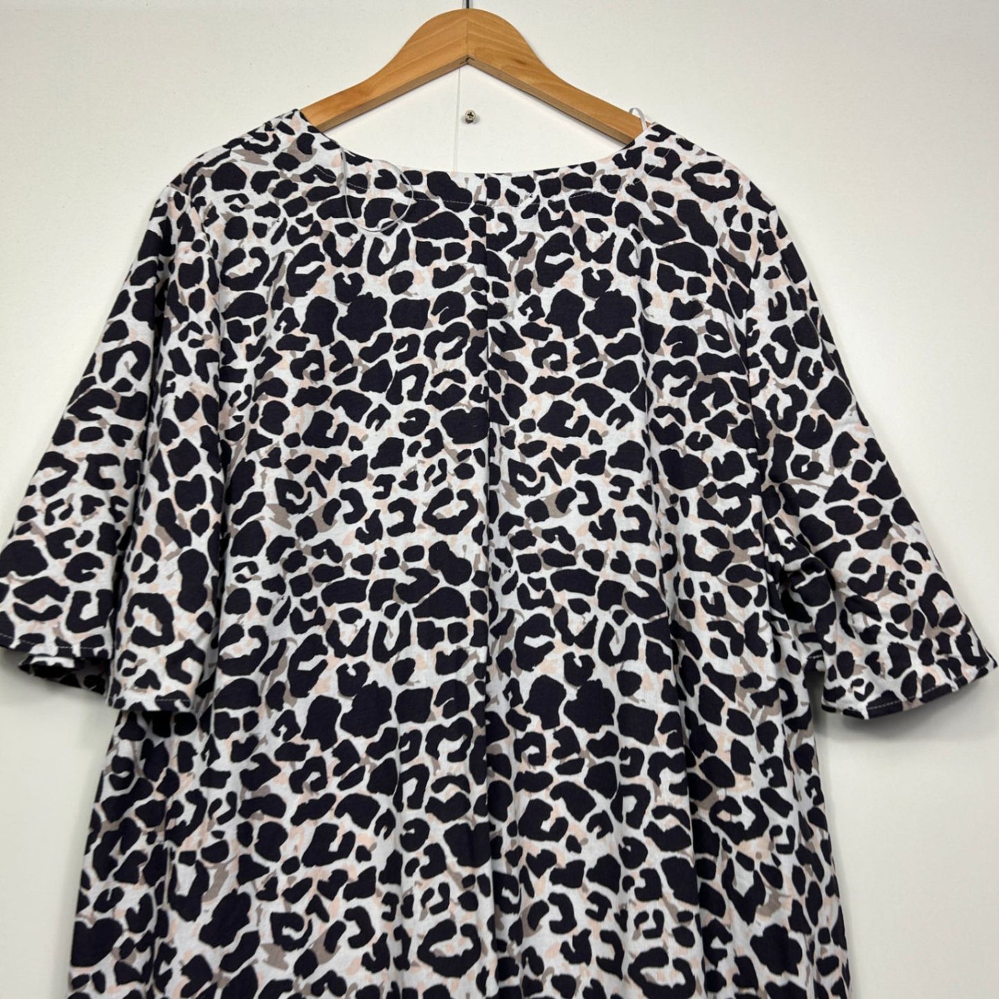 Autograph Maxi Dress Size 20 Animal Print Linen Blend Pockets Long Length