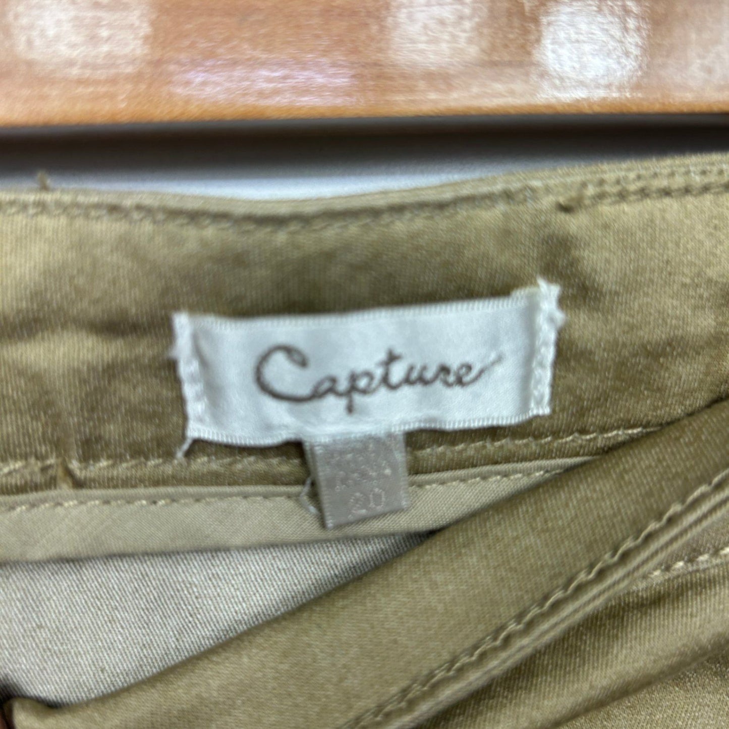 Capture Skirt Size 20 Khaki Pencil Above Knee Length Cotton Blend