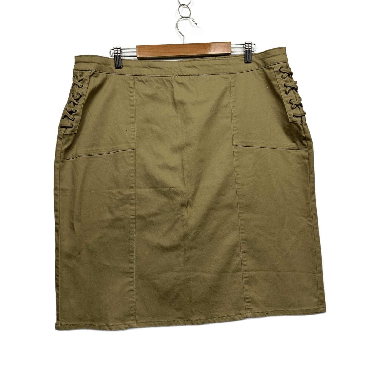 Capture Skirt Size 20 Khaki Pencil Above Knee Length Cotton Blend