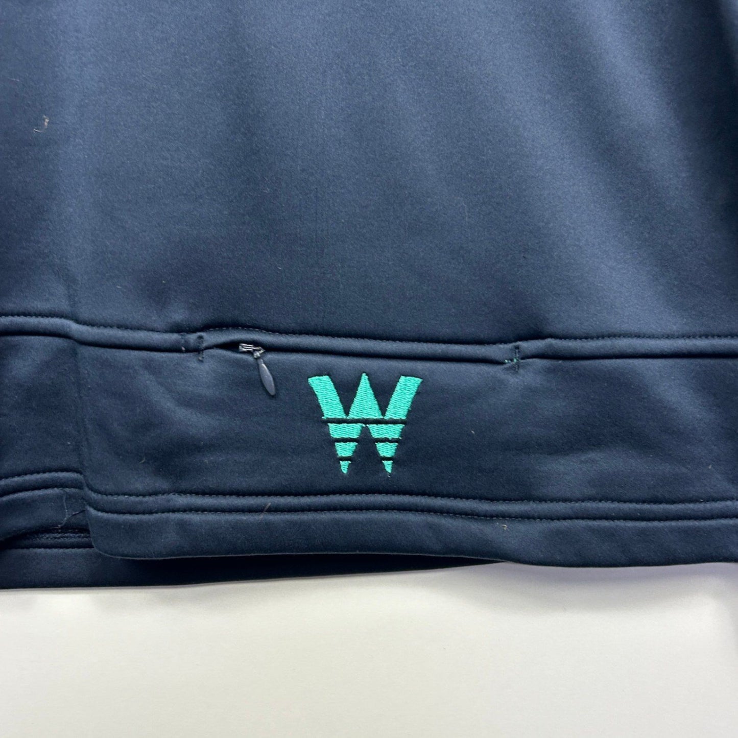 Wrangler Womens Jumper 1/4 Zip Long Sleeve Navy Zipped Pockets