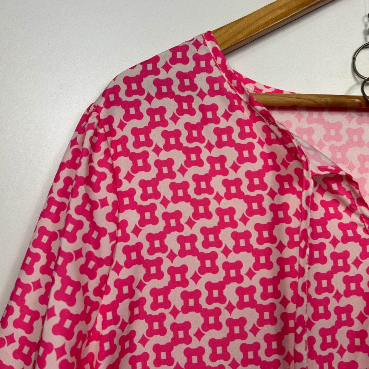 New Boho Pink Long Sleeve Women Casual Maxi Dress Size 2XL 18