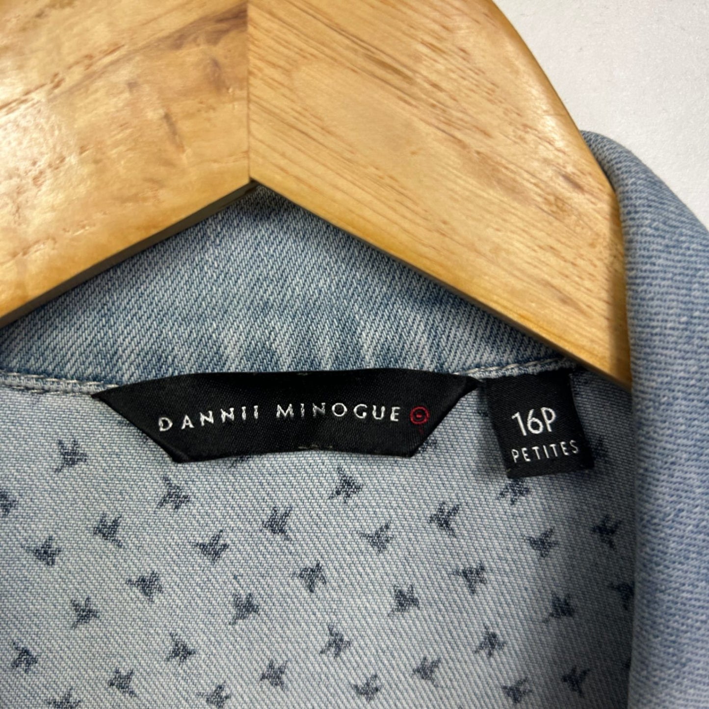 Dannii Minogue Denim Jacket Size 16 Petites Long Sleeve