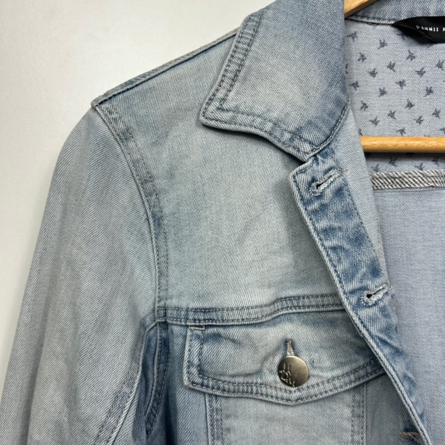 Dannii Minogue Denim Jacket Size 16 Petites Long Sleeve