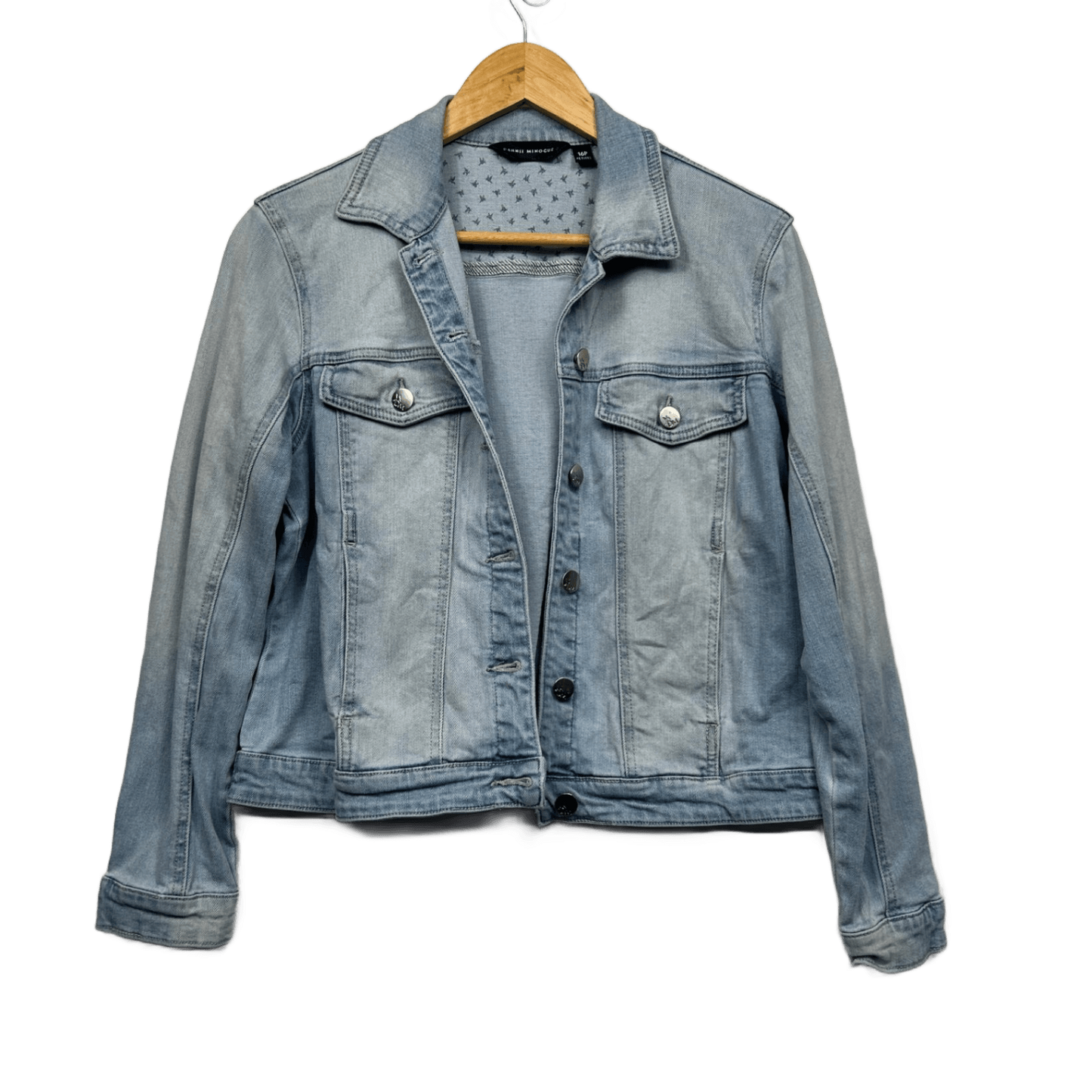 Dannii Minogue Denim Jacket Size 16 Petites Long Sleeve
