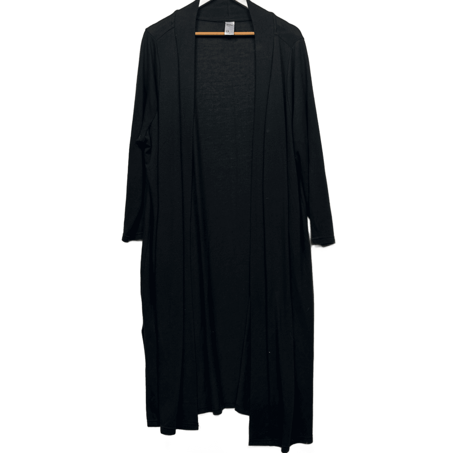 Anko Black Longline Cardigan Long Sleeve Size 24 Viscose Blend Knit