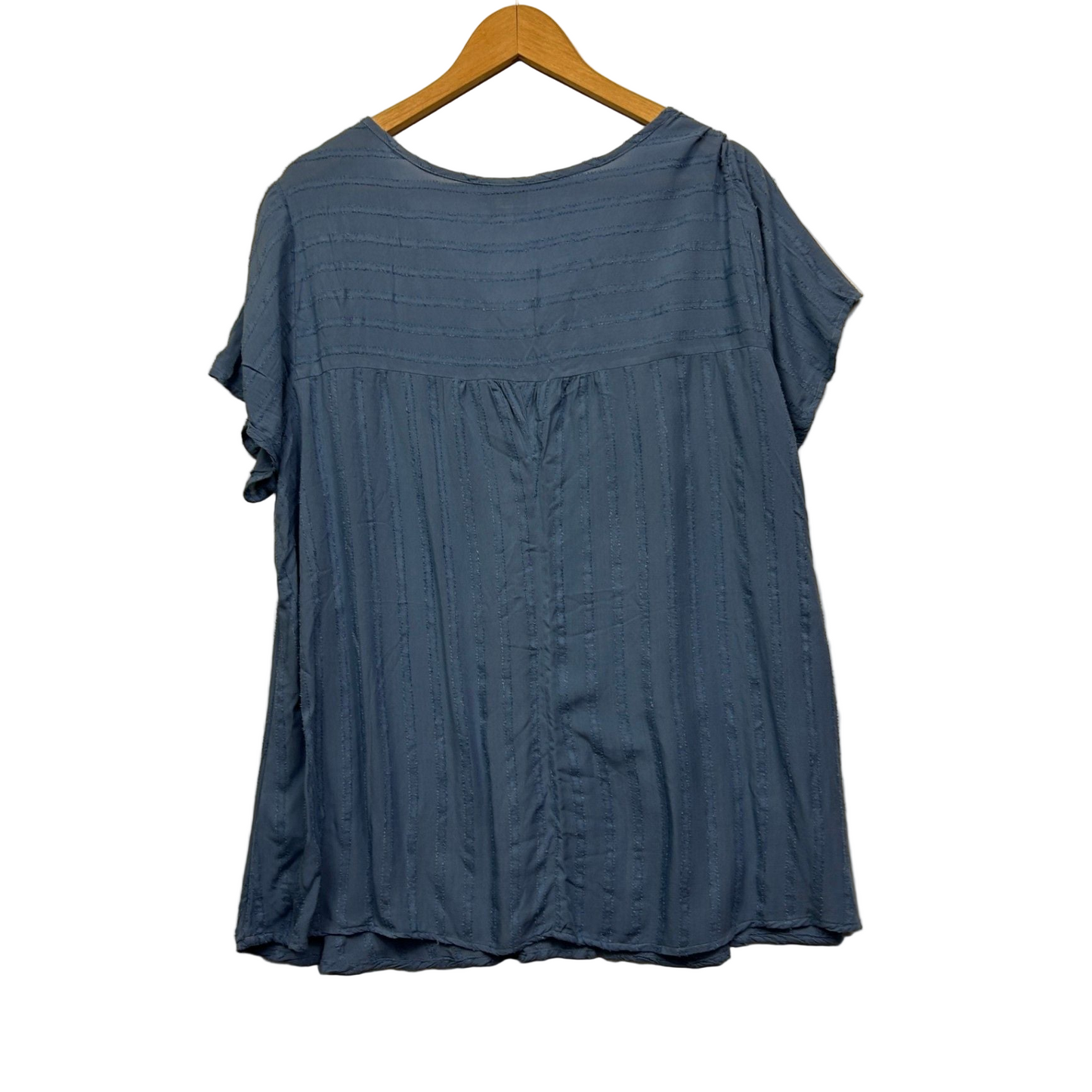 Autograph Blouse Size 18 Blue Short Sleeve Viscose