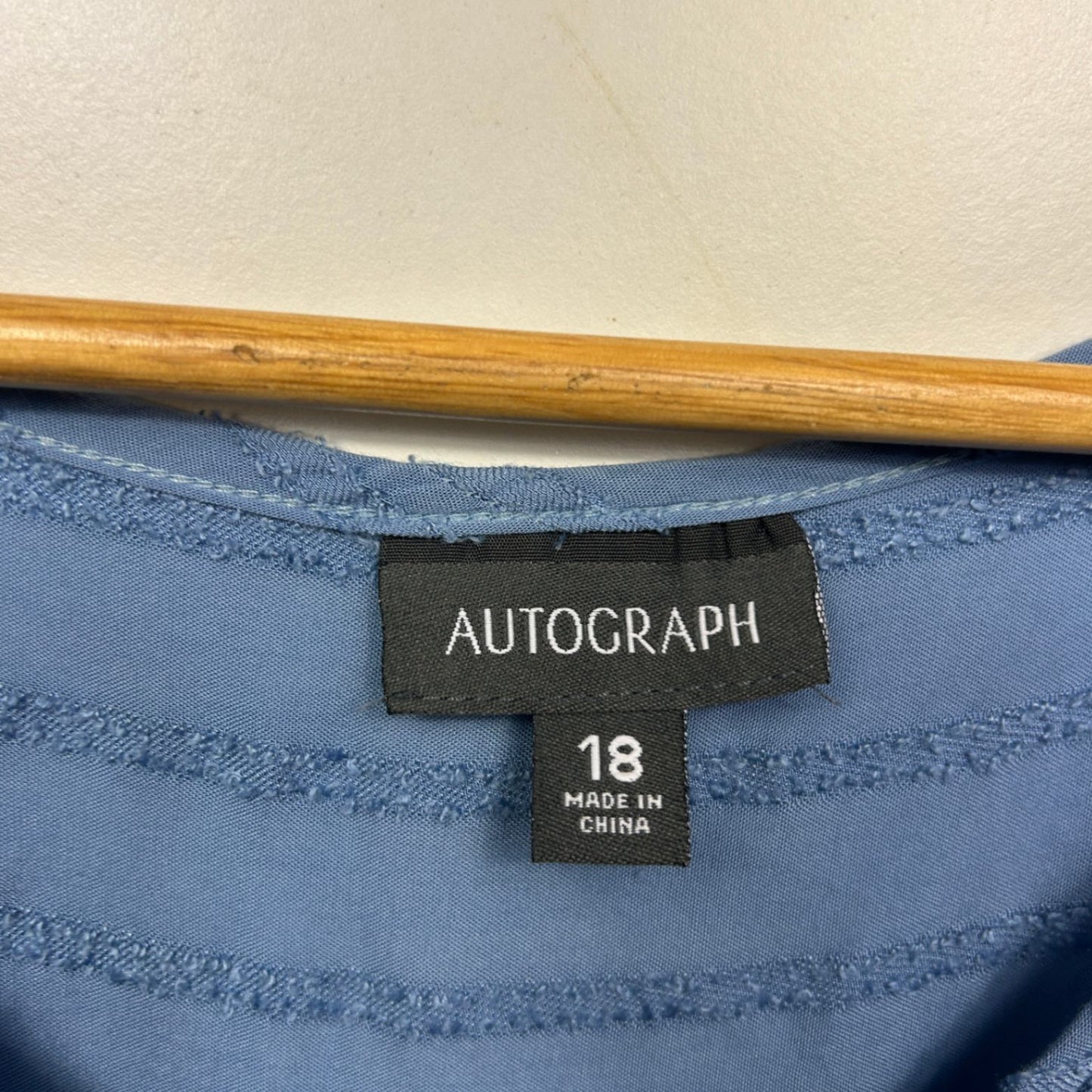 Autograph Blouse Size 18 Blue Short Sleeve Viscose
