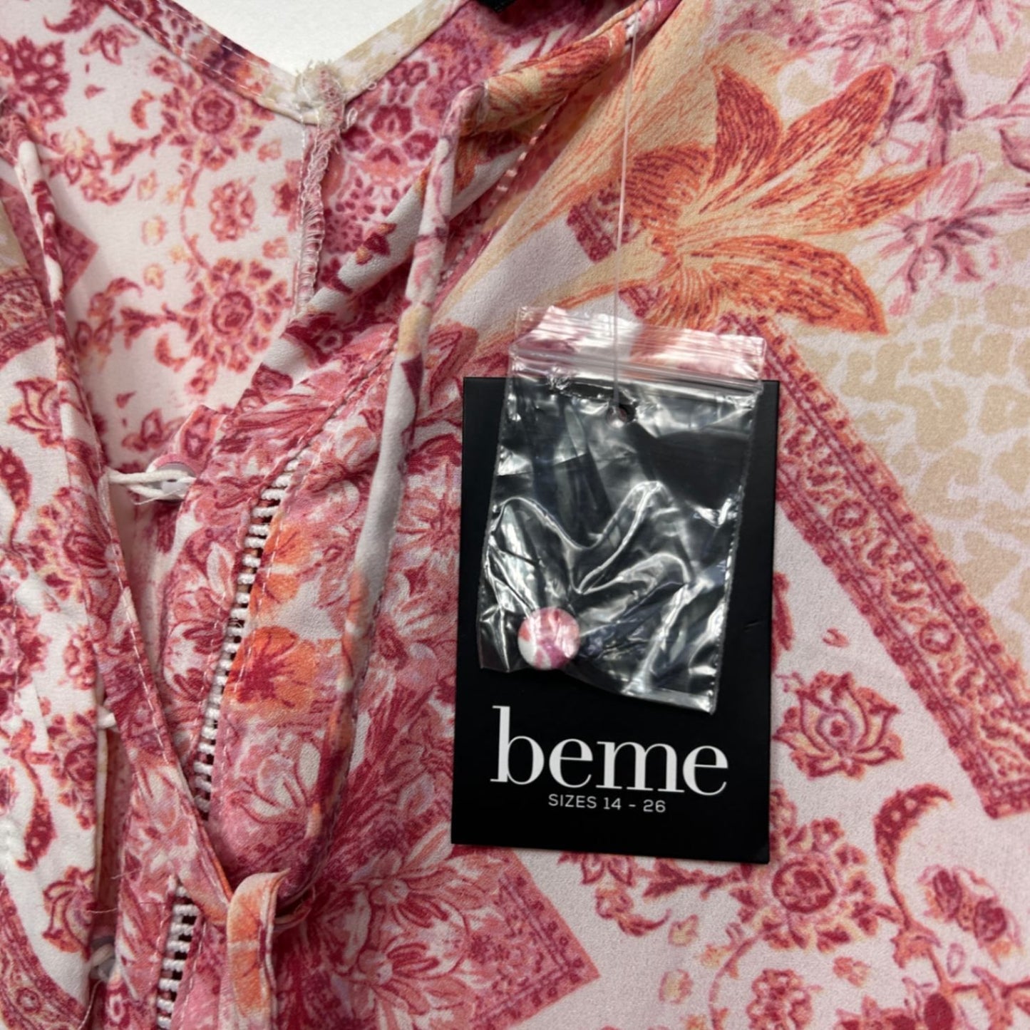 New Beme Pink Sleeveless Maxi Dress Size 26 Floral Midi Length