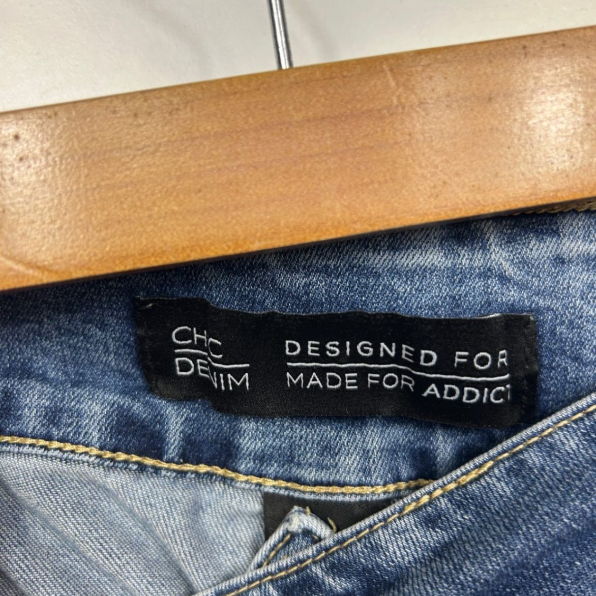 City Chic Denim Blue Skinny Stretch Distressed Ankle Grazer Asha Jeans Size 16