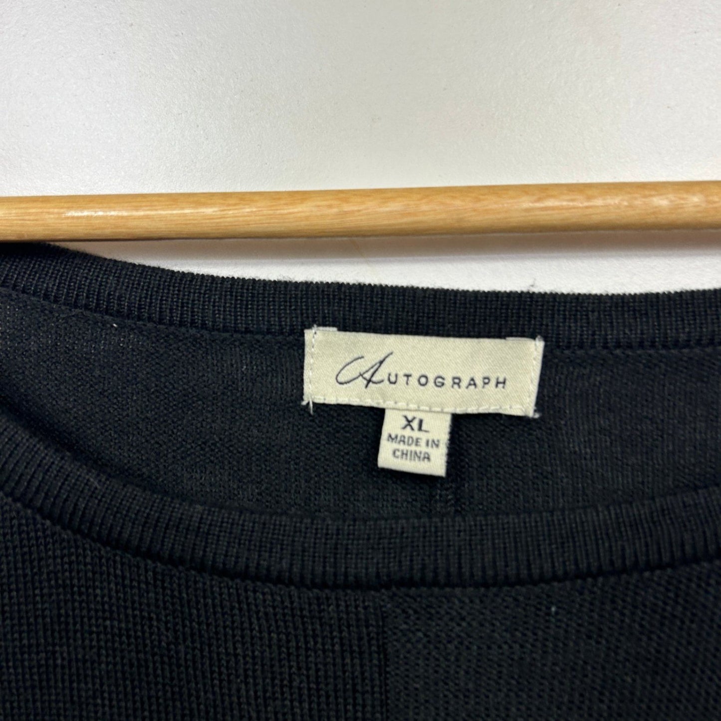Autograph Black Long Sleeve Crew Neck Pullover Jumper Knit Top Size 22 Plus