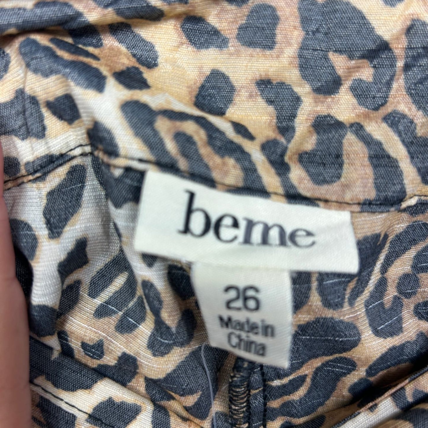 Beme Pants Size 26 Plus Cheetah Animal Print Front Wrap Wide Legs New