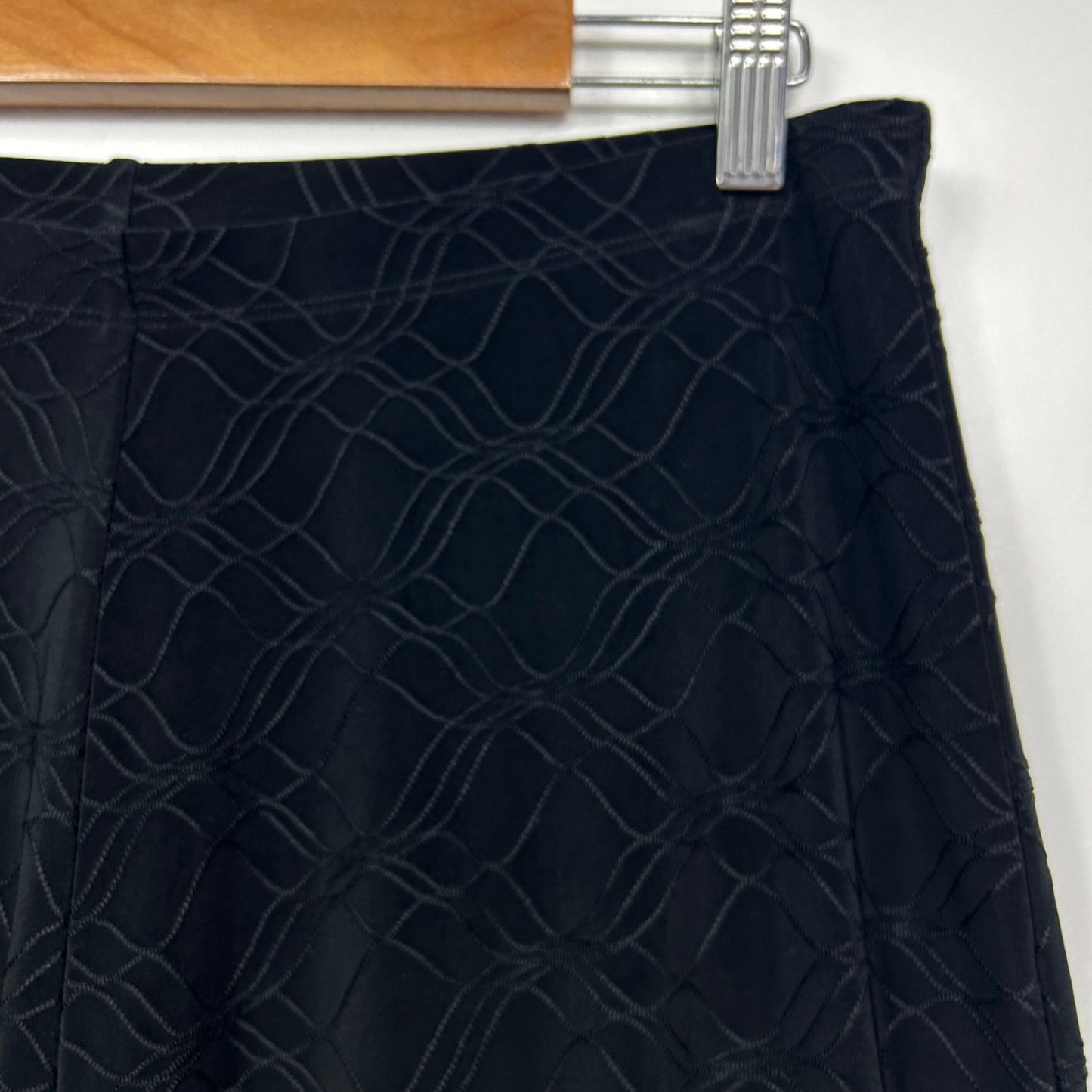 Taking Shape Wide Leg Pants Size 14 Plus Black Textured Stretch Elastic Waist