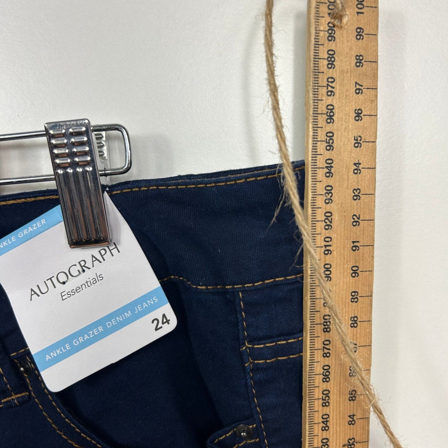 Autograph Ankle Grazer Denim Jeans Size 24 Plus Dark Wash New