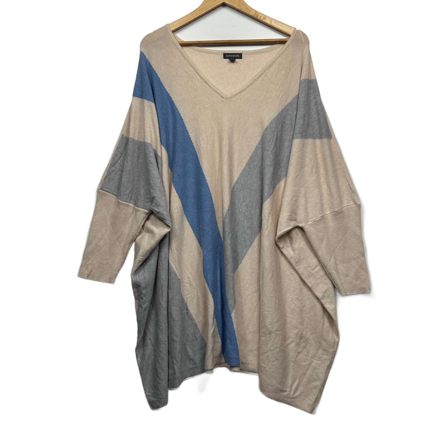 Autograph Tunic Jumper Size 24 Long Dorman Sleeve Viscose Knit