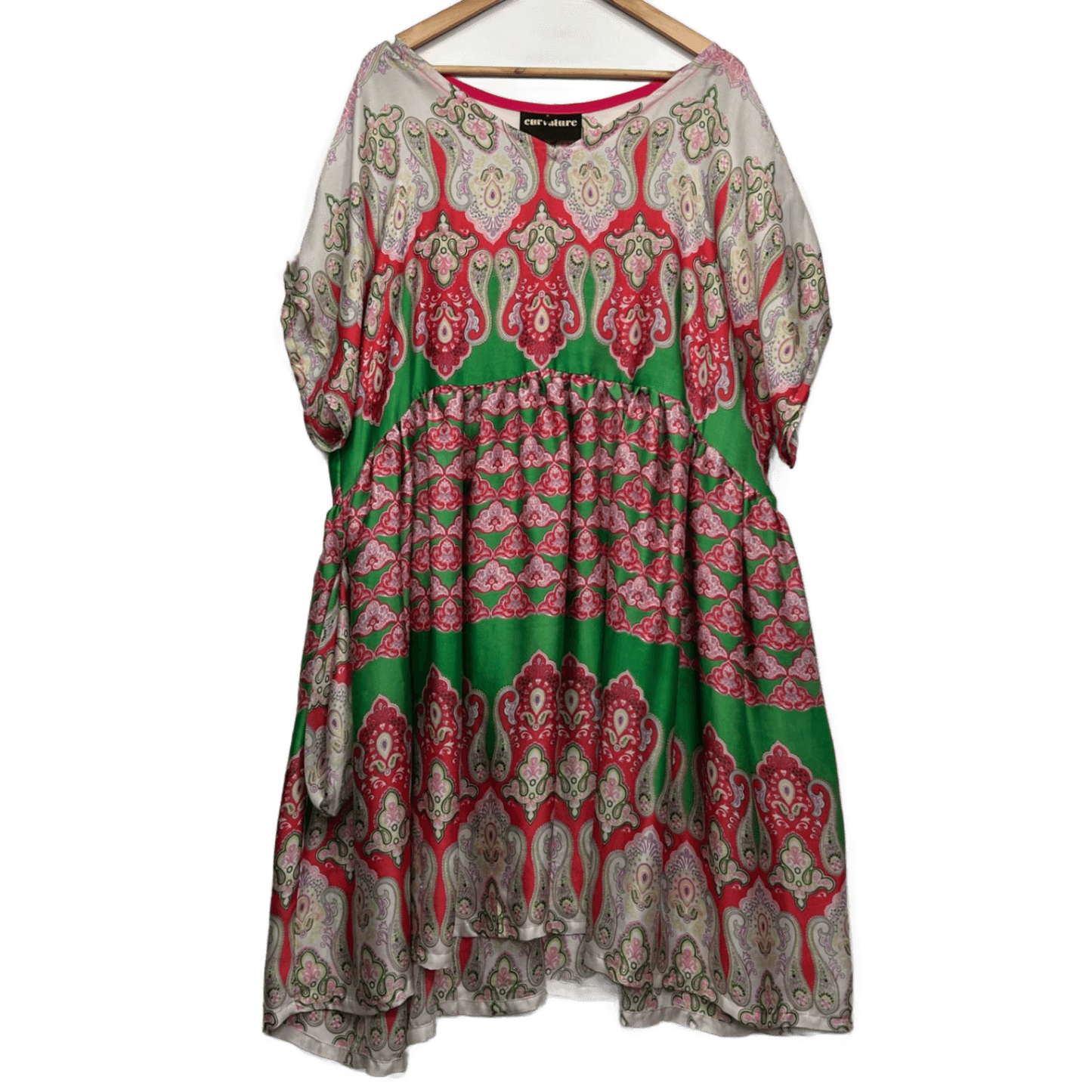Curvature Maxi Dress Size 18 Short Sleeve Multicoloured Pockets