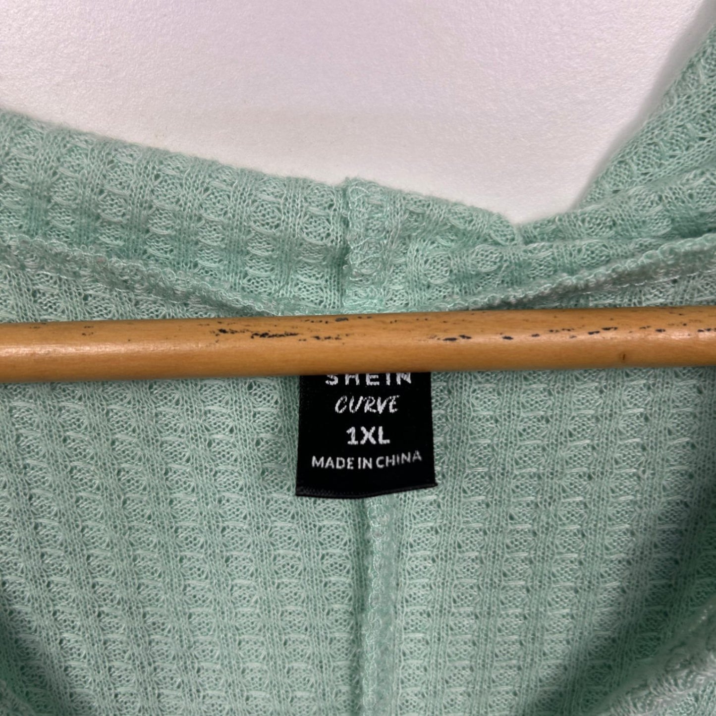 SHEIN Curve Hooded Top Size 16 Green Long Sleeve Casual