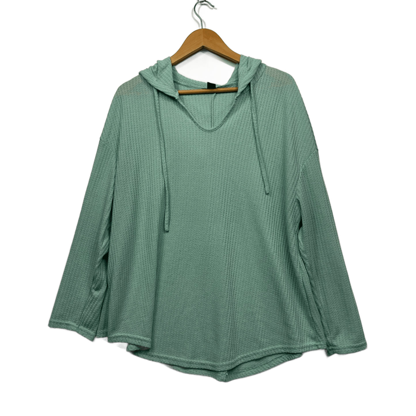 SHEIN Curve Hooded Top Size 16 Green Long Sleeve Casual