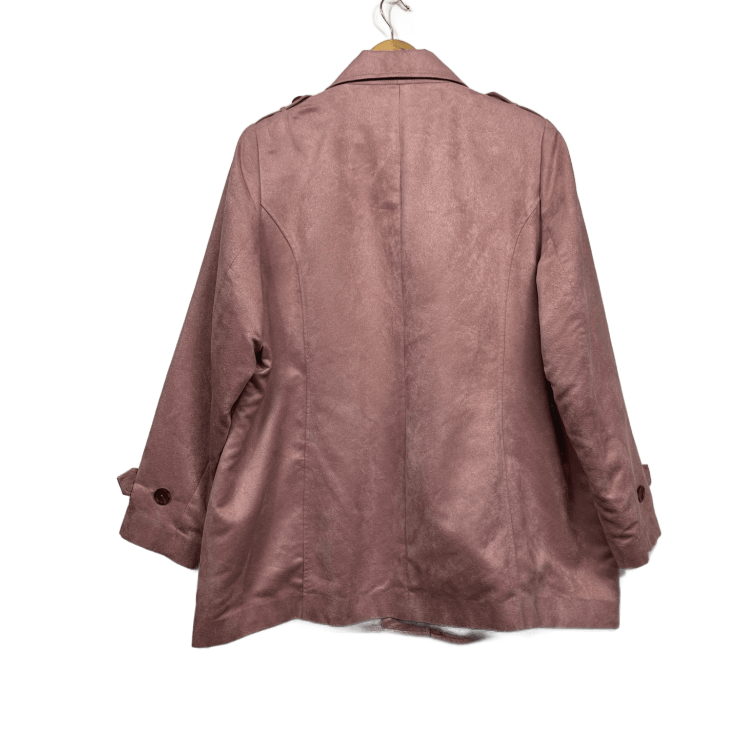 Wardrobe Pink Trench Peacoat Jacket Coat Button Closure Suede Feel Size 22