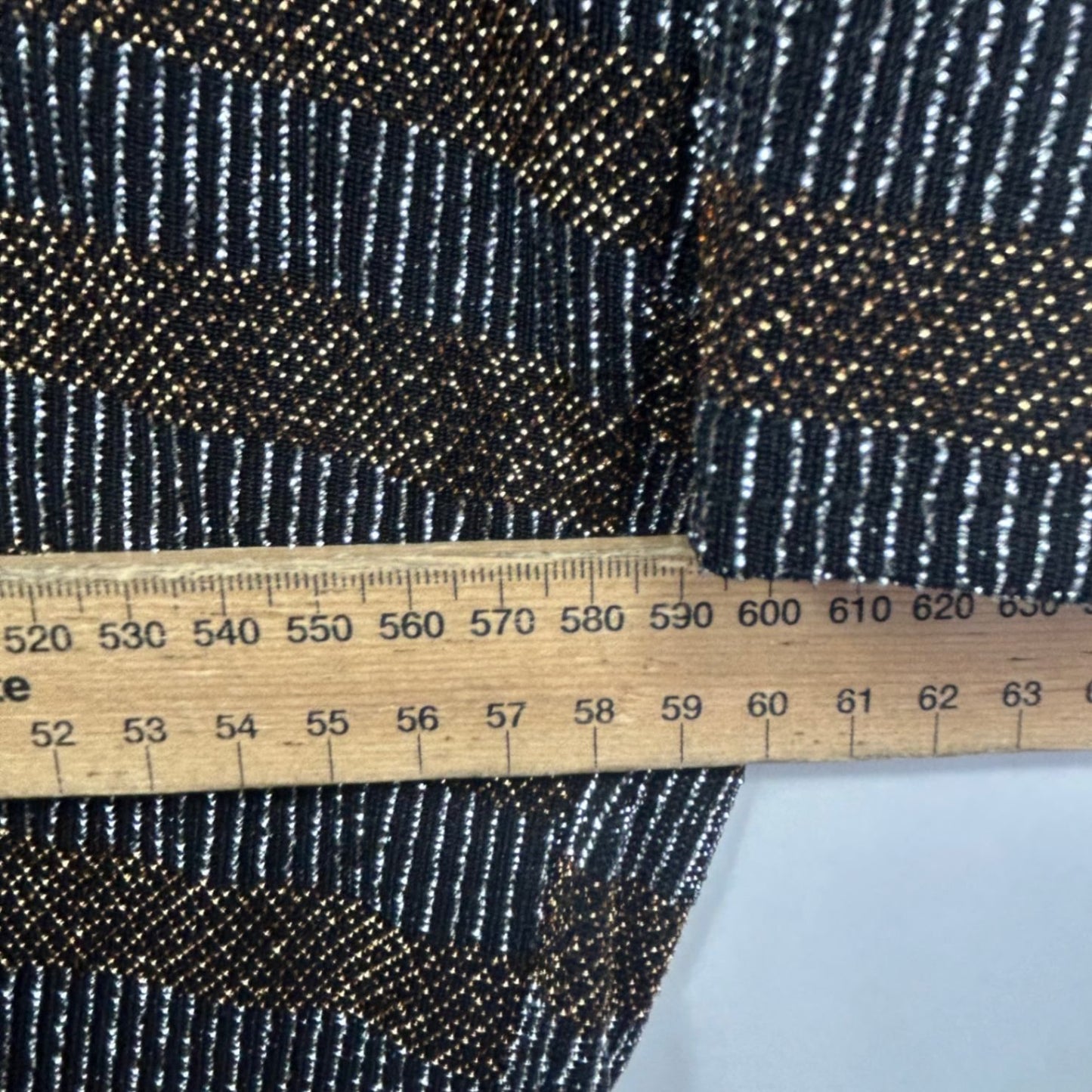 Biba Black Gold Cocktail Dress Size 16 3/4 Sleeve Metallic