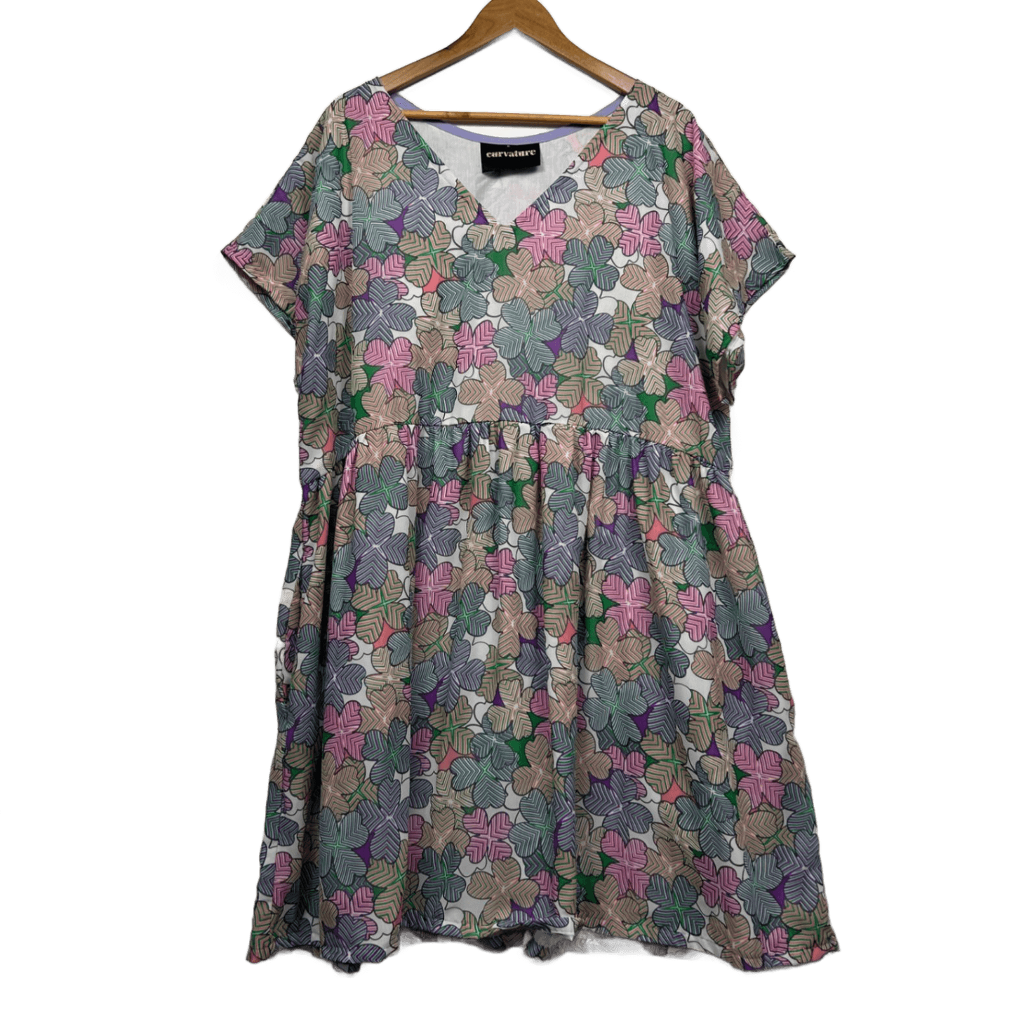 Curvature Smock Dress Size 18 20 Short Sleeve Multicoloured Pockets
