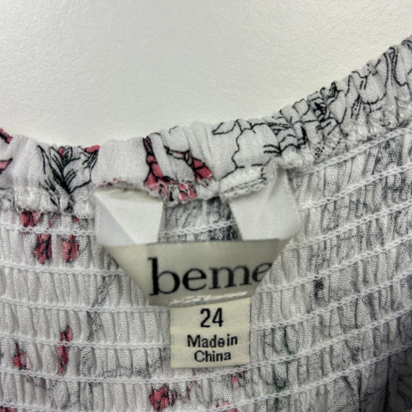 Beme Top Size 24 Plus Multicoloured Floral Bell Sleeve Viscose
