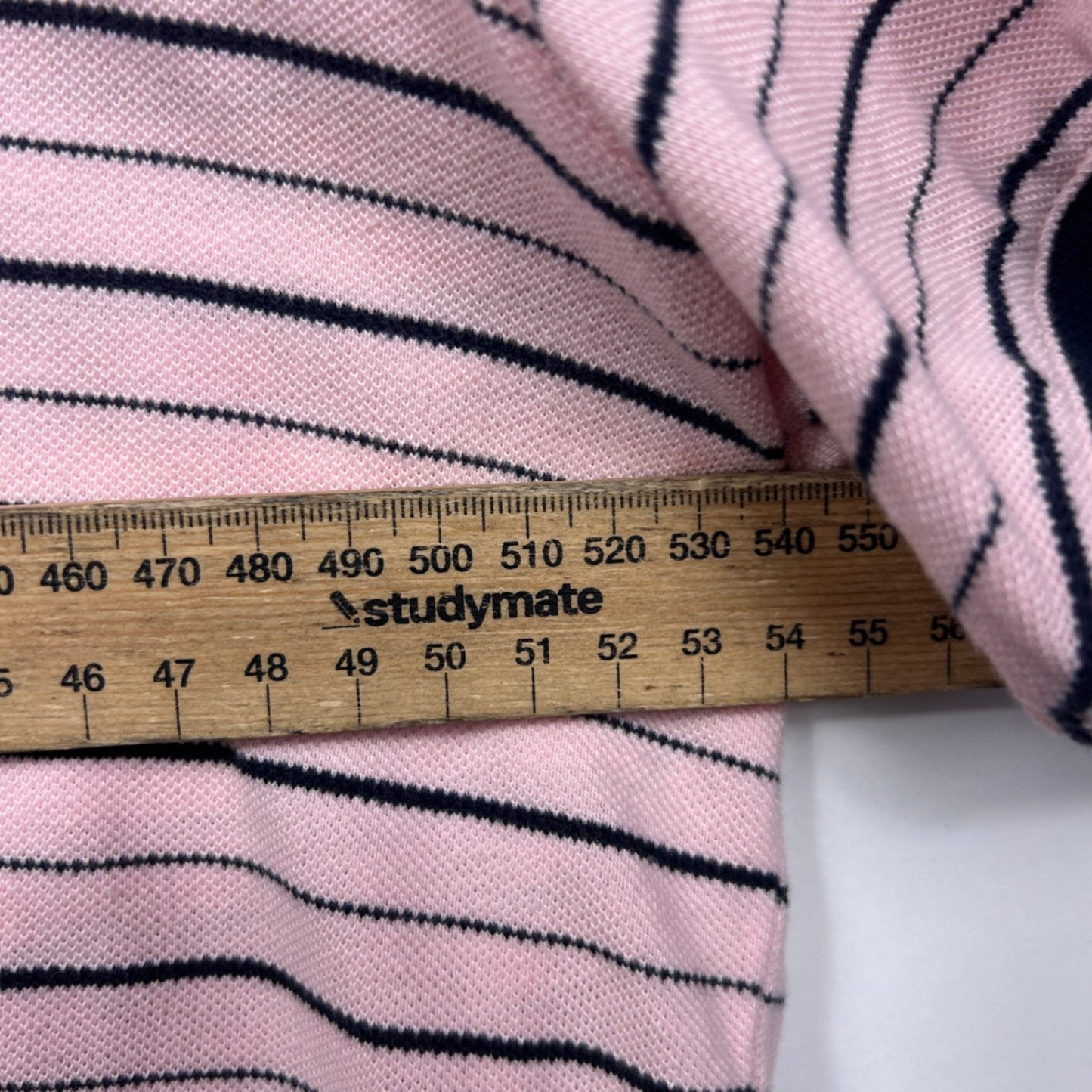 Keynob Polo Shirt Size XL Pink Short Sleeve Striped Cotton