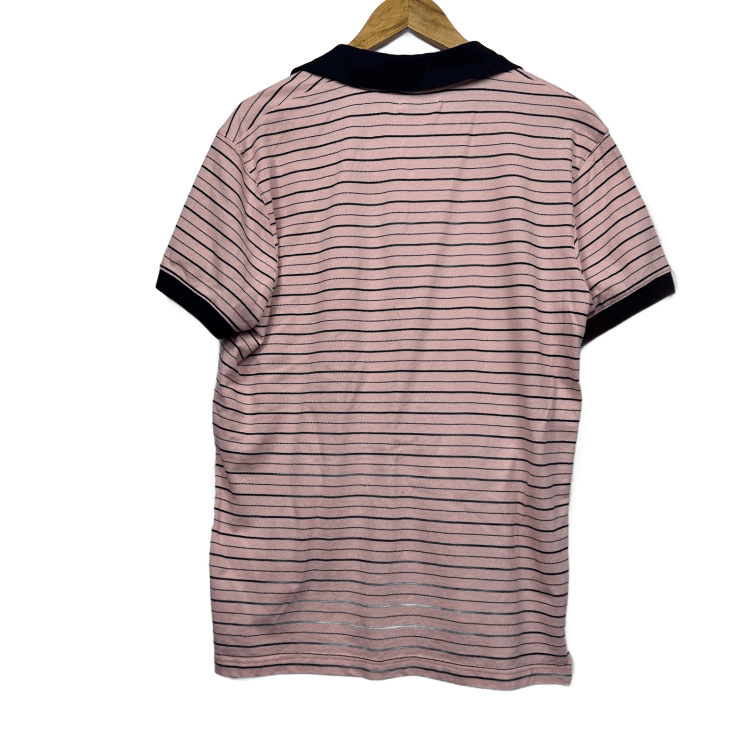 Keynob Polo Shirt Size XL Pink Short Sleeve Striped Cotton