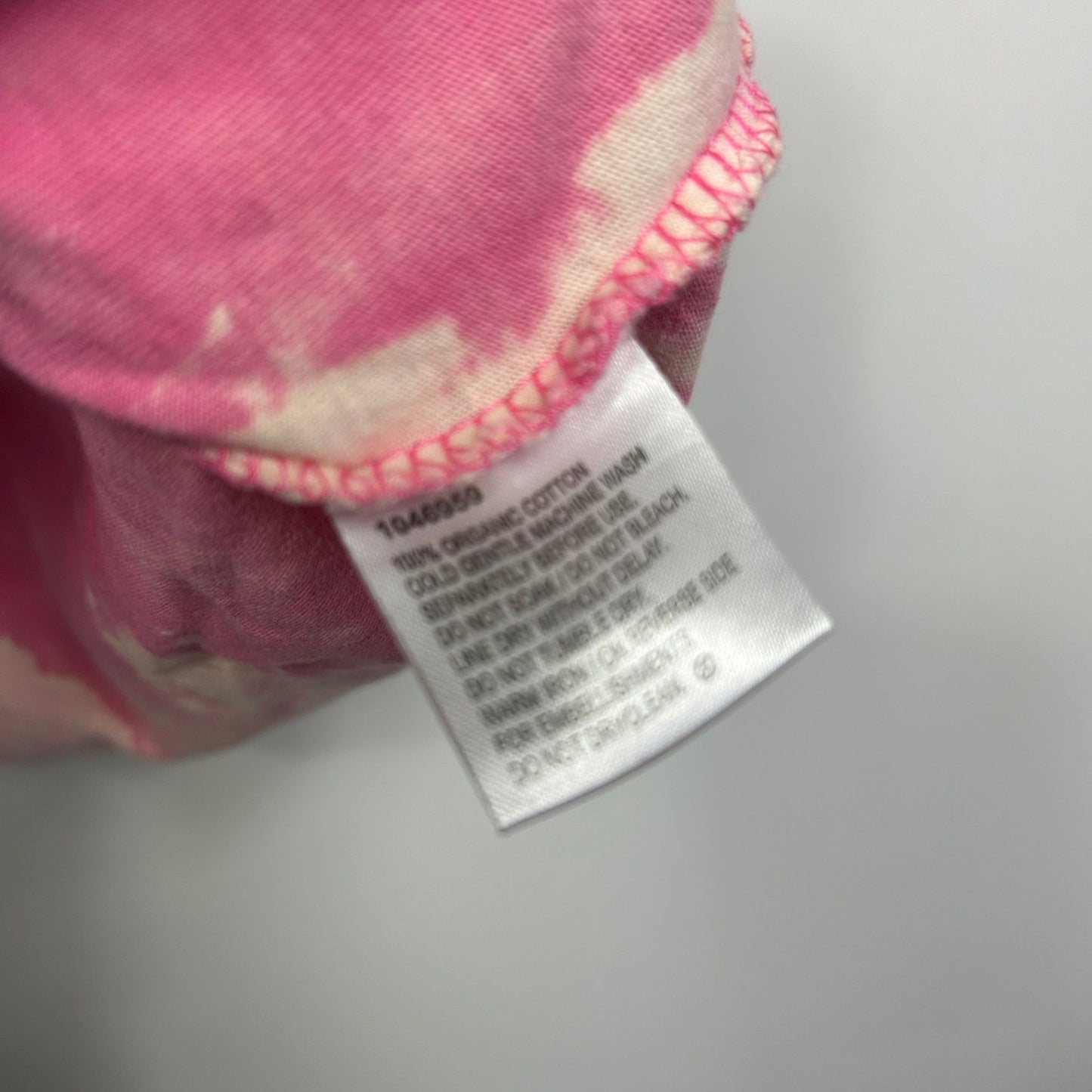 Tie Dye Pink Cotton Short Sleeve Crew Neck Casual T-Shirt Tee Size 22
