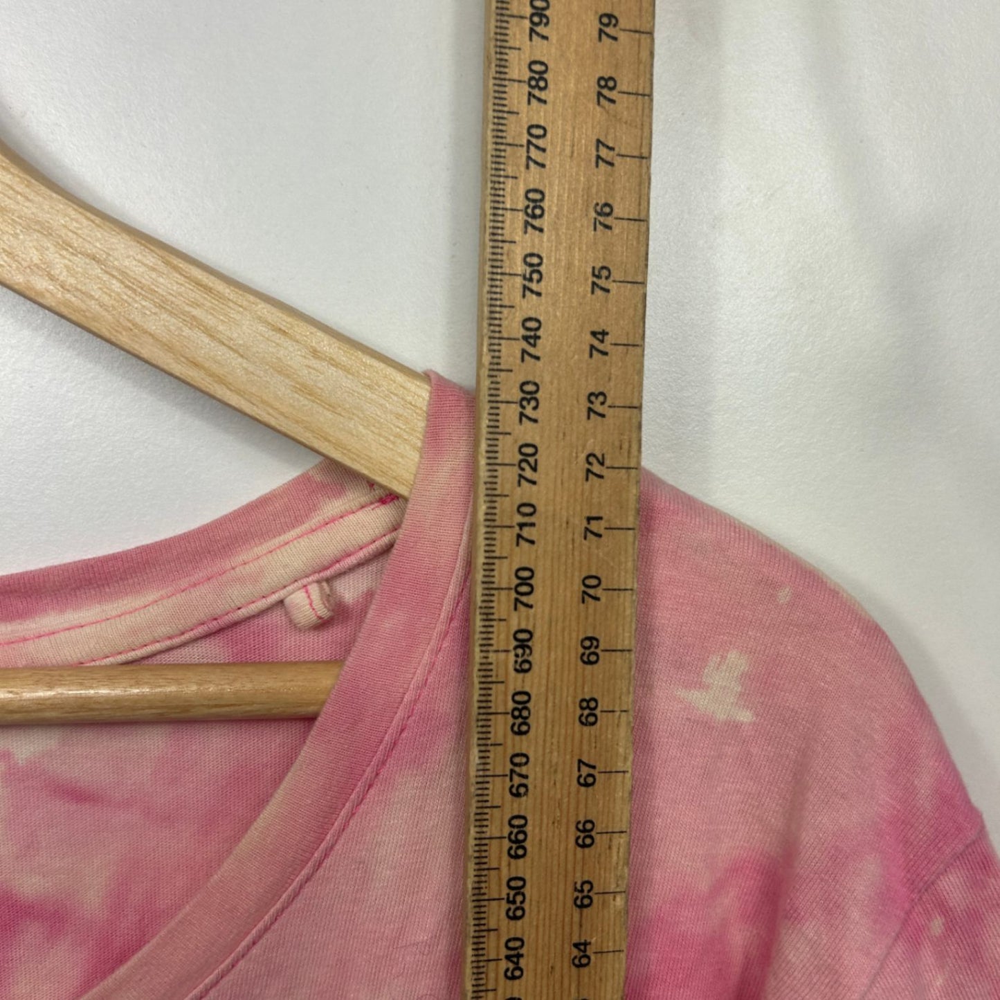 Tie Dye Pink Cotton Short Sleeve Crew Neck Casual T-Shirt Tee Size 22
