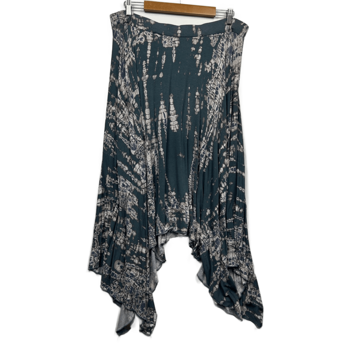 Emerge Tie Dye Skirt Size 16 Stretch Handkerchief Hem Soft Casual