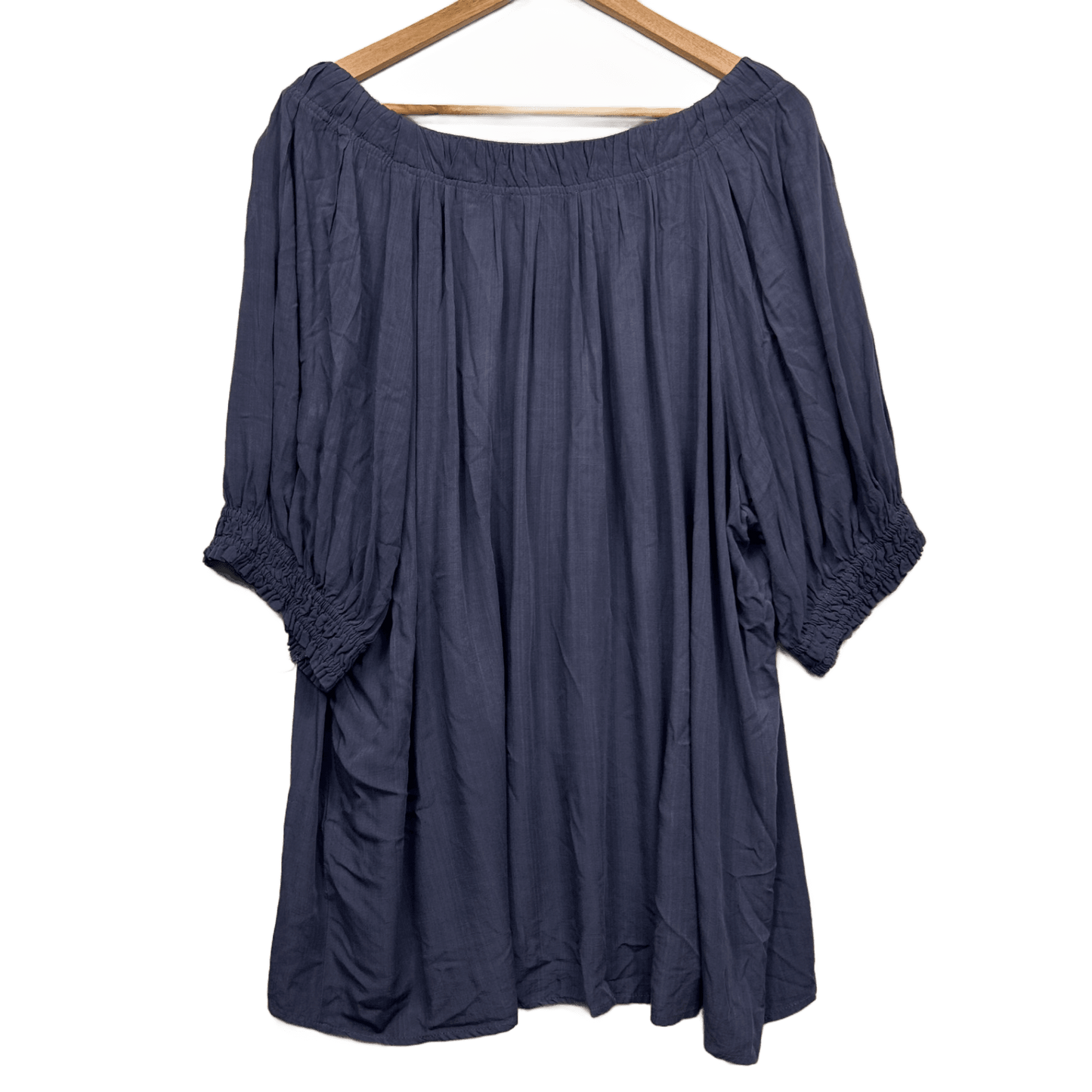 Arna York by City Chic Top Size 22 24 Blue Short Sleeve Viscose