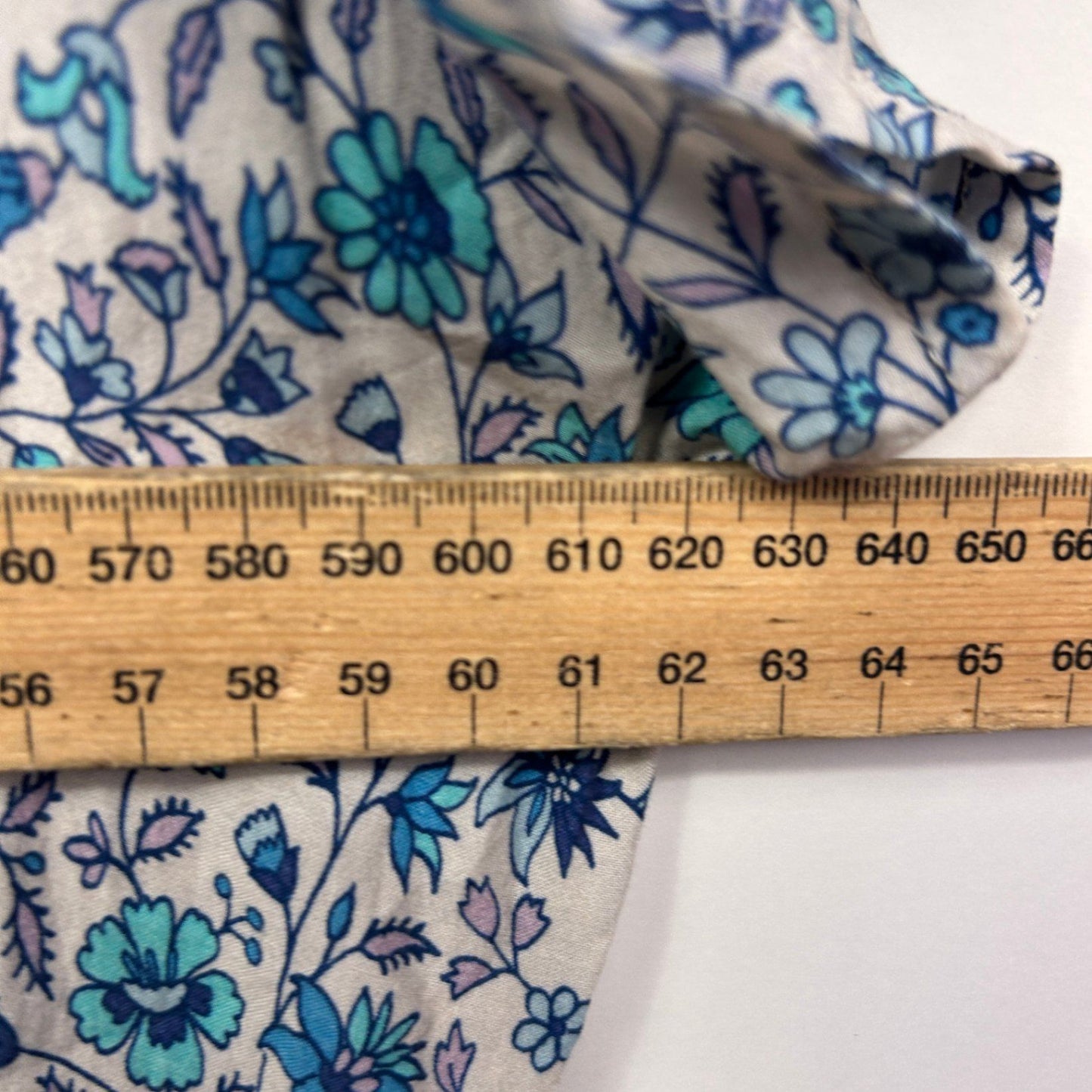 Ada & Lou Maxi Boho Dress Size 22 XL Plus Blue Floral Midi Length Rayon Pockets