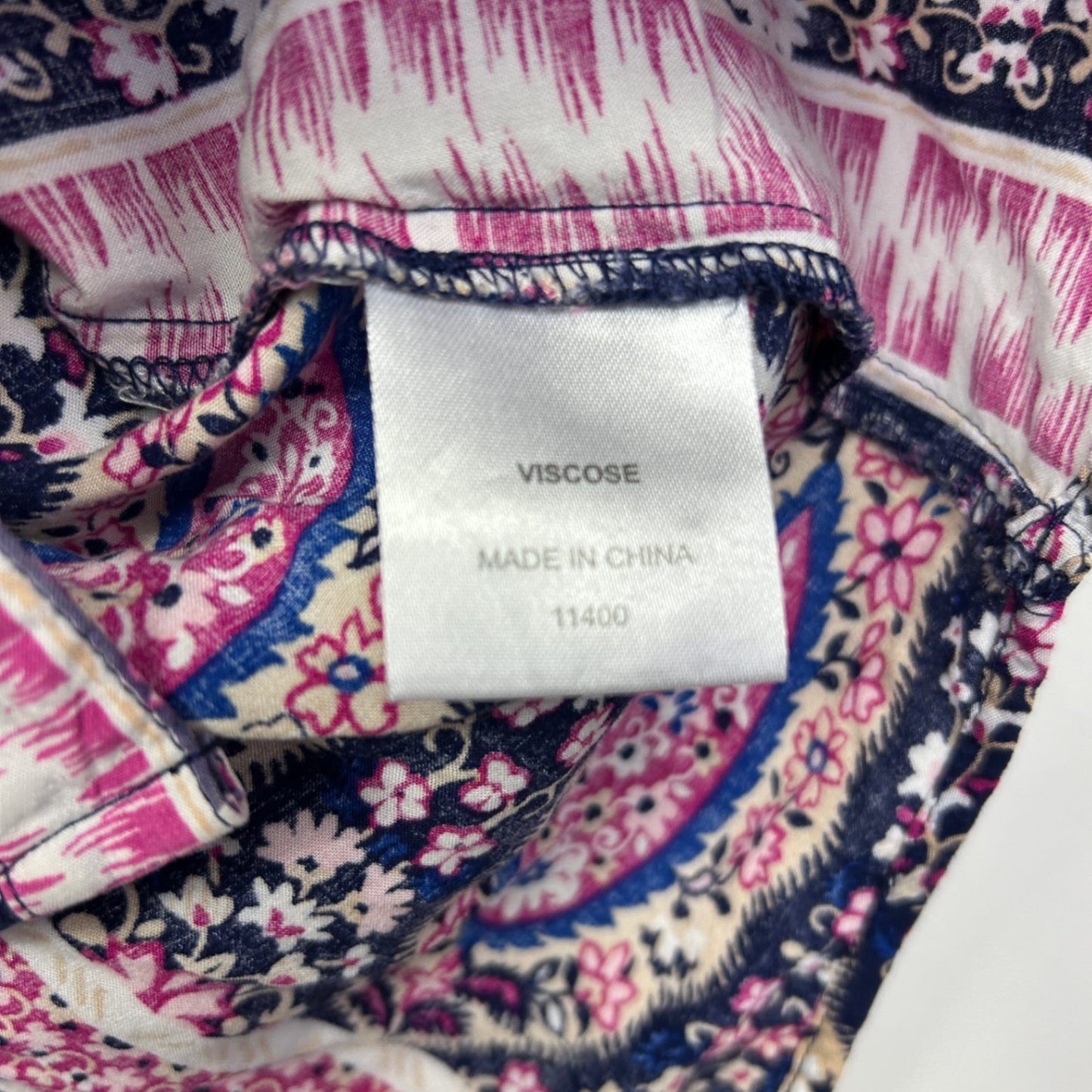 Suzanne Grae Multicoloured Viscose Long Sleeve V-Neck Bohemian Blouse Top Size 16