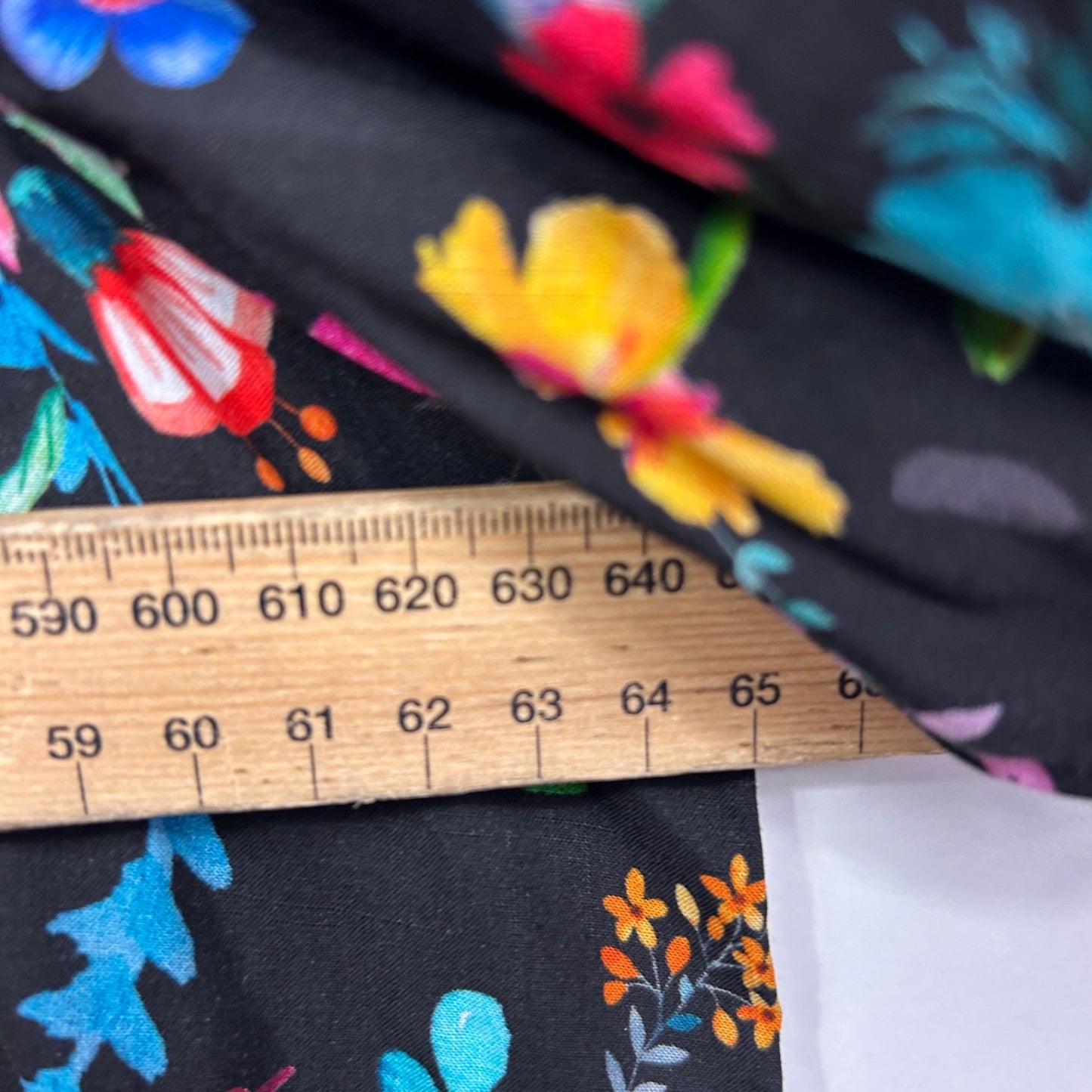 Virtuelle Top Blouse Size 16 Plus Multicoloured Black Floral Long Sleeve Viscose