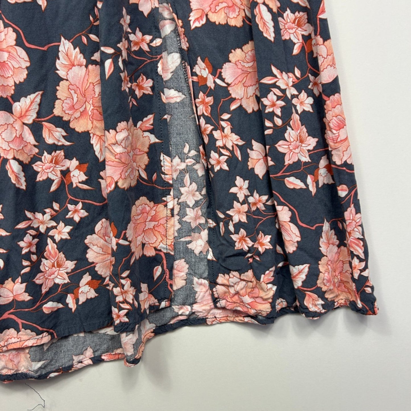 Rockmans Maxi Skirt or Dress Size 14 Navy Pink Floral