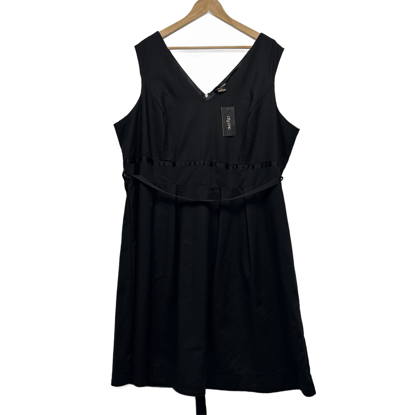 New City Chic Dress Size 24 Plus XL Ballet Tie Sleeveless Fit & Flare Knee Length