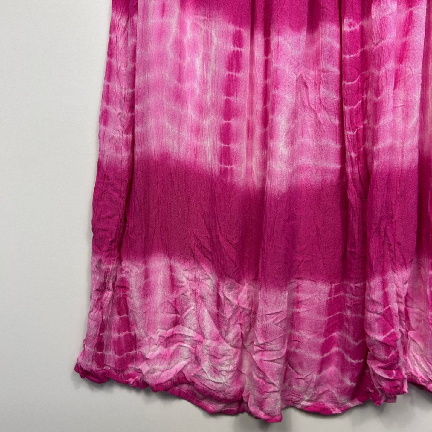 Boho Tunic Top One Size 16 18 Pink Sleeveless Tie Dye Rayon