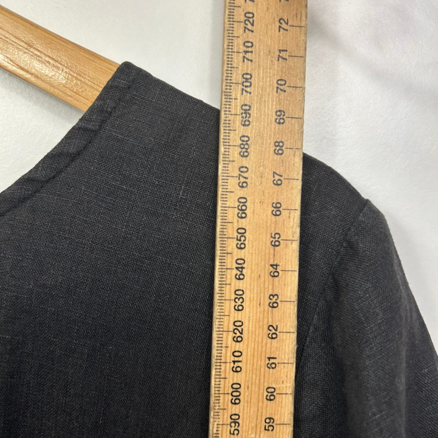 DISSH Top Size 12 14 Black Linen Ruffle Sleeve Medium Large