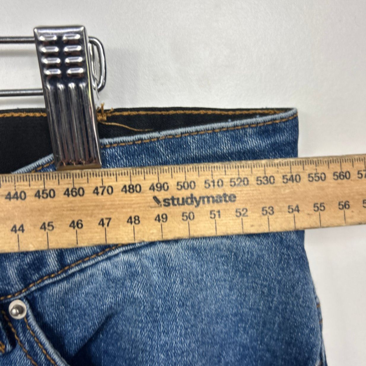 Beme Cropped Denim Pants Jeans Size 22 Blue Pockets Elastic Waist Zip Fly