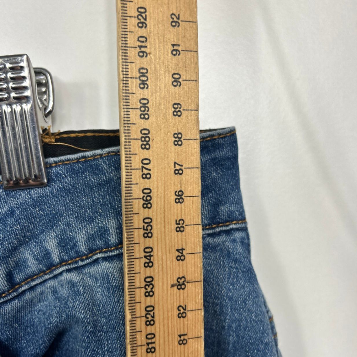 Beme Cropped Denim Pants Jeans Size 22 Blue Pockets Elastic Waist Zip Fly