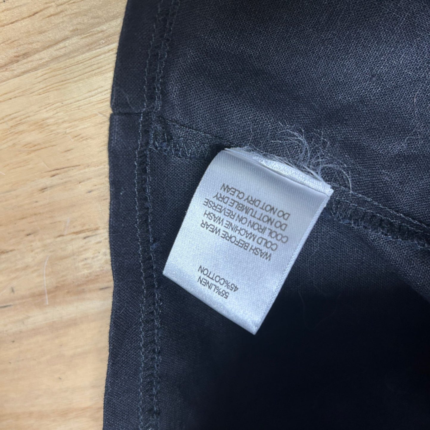 Atmos&Here Midi Skirt Size 24 Black Linen Blend A-line