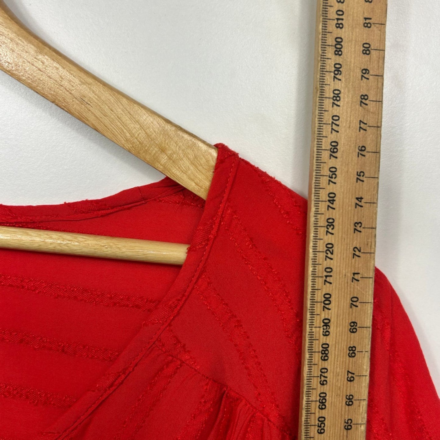 Autograph Top Size 18 Plus Red Short Sleeve Casual Viscose
