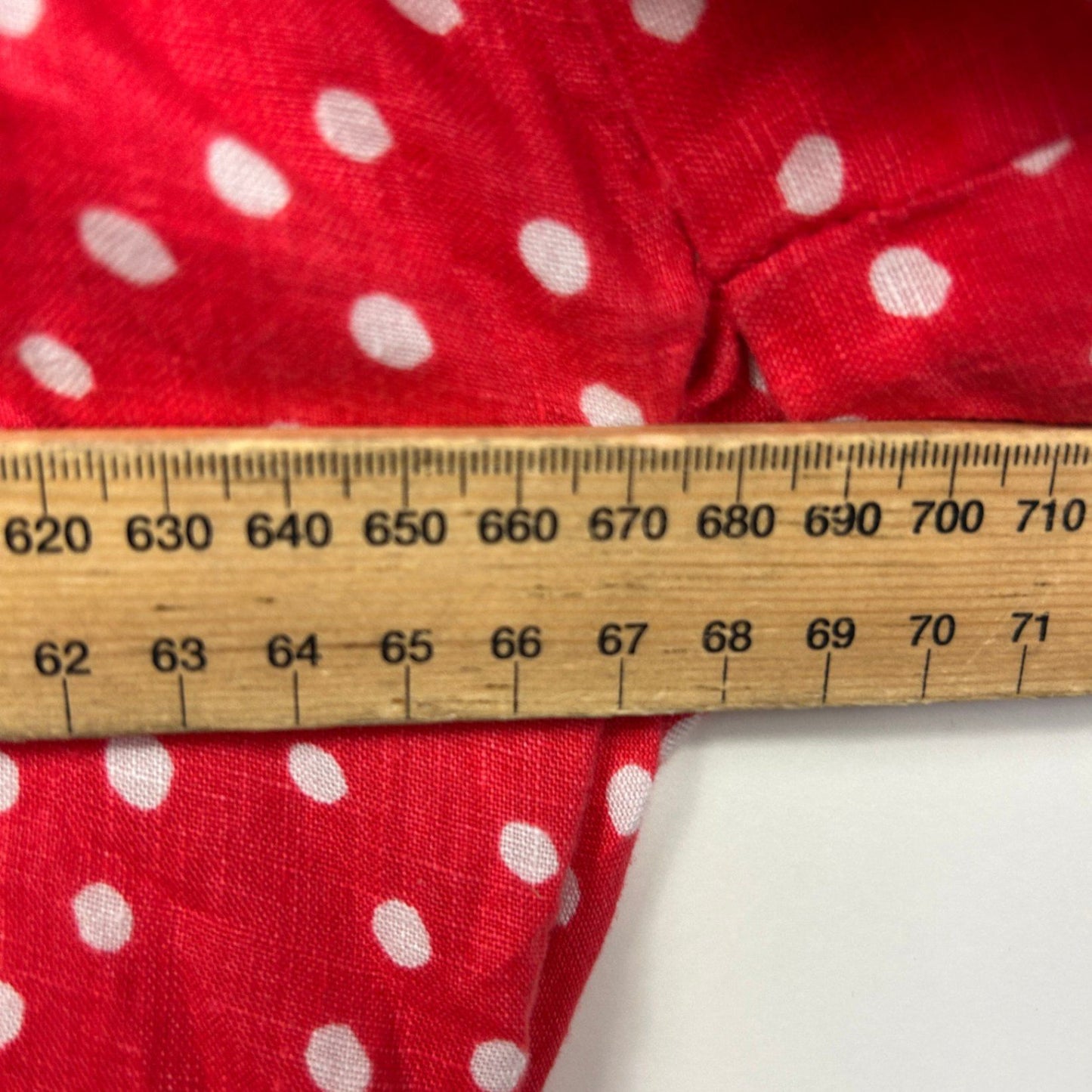 Marks & Spencer Linen Top Size 20 Red White Polka Dot Short Sleeve