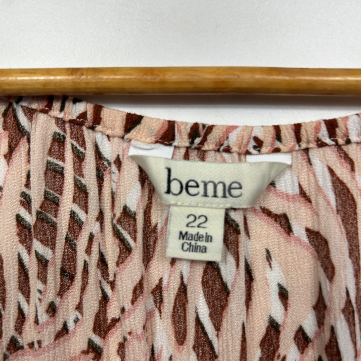 Beme Tunic Top Size 22 Plus Multicoloured Bell Long Sleeve Viscose
