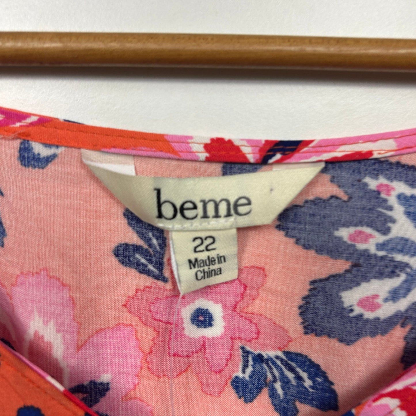 New Beme Maxi Dress Size 22 Multicoloured Short Flutter Sleeve Midi Length Pockets