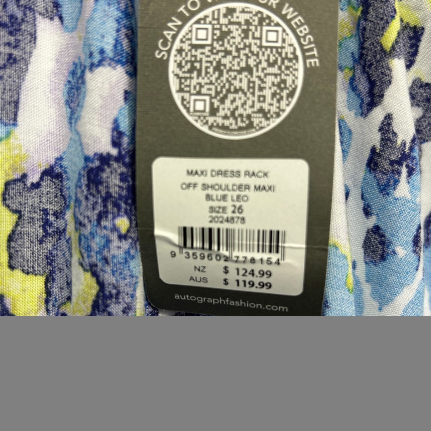 New Autograph Maxi Dress Viscose Short Sleeve Maxi Off the Shoulder Size 26