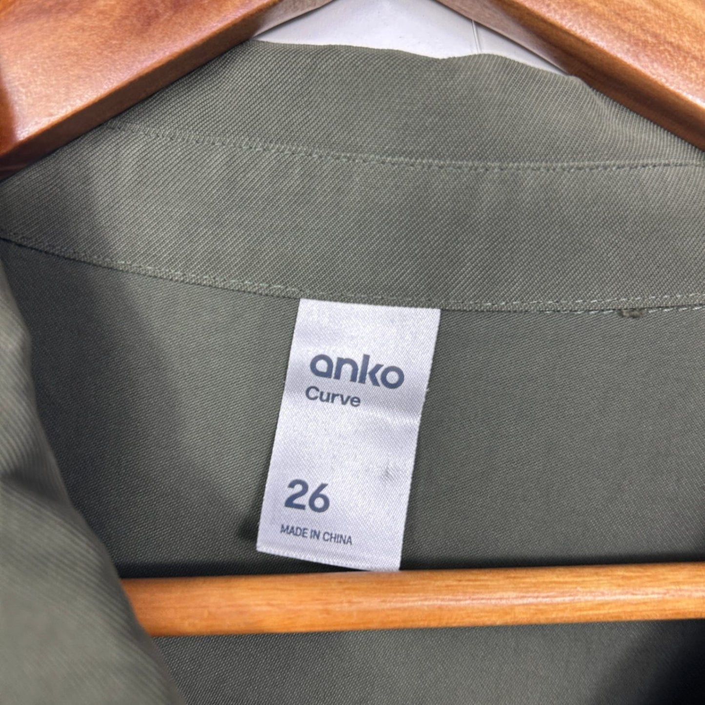 Anko Shirt Maxi Dress Size 26 Green Olive Viscose Roll Tab Sleeve