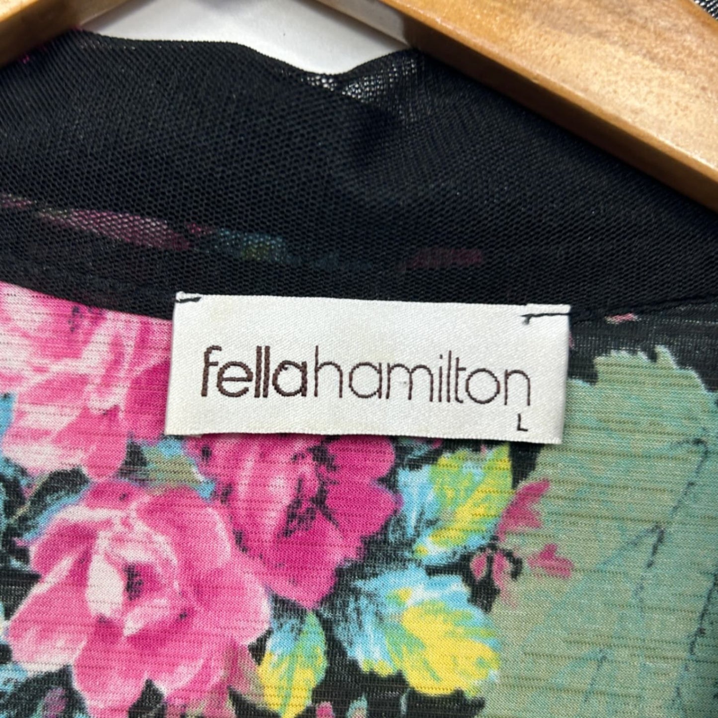 Fella Hamilton Button Up Top Size 14 Large Floral Multicoloured Long Sleeve
